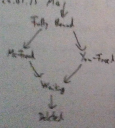 A state-transition diagram of the freeing process for data handles.